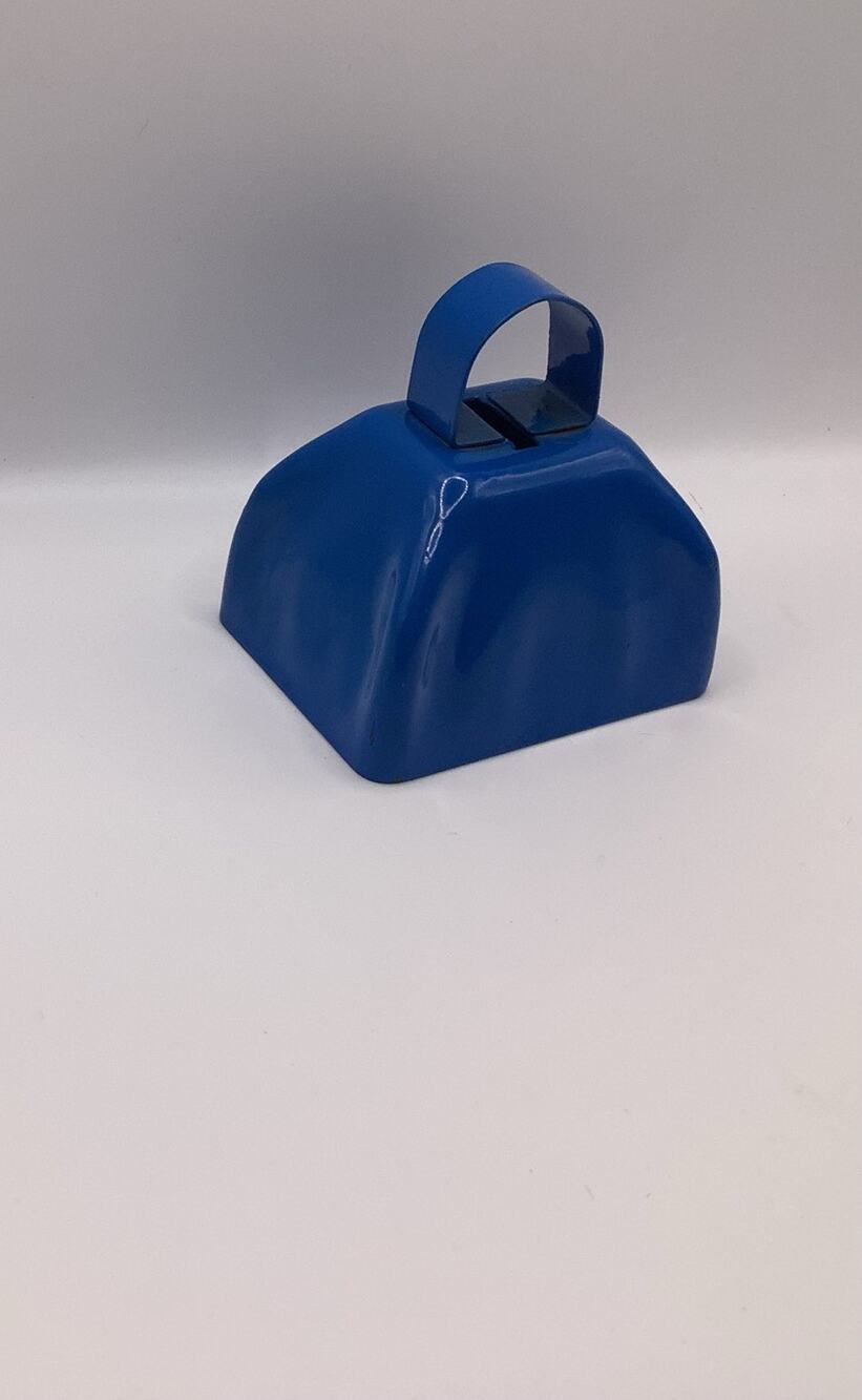 3" Blue Metal Cowbell Noise Maker Handle Sports Game Event Cheer Party Favor New